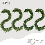 4 Pcs 6 Ft Christmas Norfolk Pine Garland with Lights for Mantle - Image 2