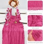 20 Pack Hot Pink Table Runner 10Ft Cheesecloth Table Runner Boho Gauze Table Runners Romantic Long Sheer Fabric Cheese Cloth Table Runners for Wedding Party Bridal Shower(Hot Pink) - Image 5