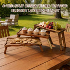3 Tiered Serving Tray for Party Acacia Wood Foldable Tiered Tray Stand - Image 7