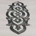 Beaded Table Runner Decorative Hand Glitz Rustic Farmhouse for Scalloped Design - 13x36 Inch - Grey Lvory - Image 7