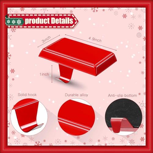 Zhengmy 8 Pcs Red Christmas Stocking Hangers for Mantel Stocking Holders - Image 4