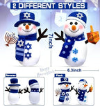 TURNMEON Hanukkah Decorations - 2 Pack Chanukah Plush Snowman Doll Hold Menorah & Dreidel,Hanukkah Gnomes Home Indoor Holiday Party Decor Chanukah Ornaments Table Hanukkah Gift Idea - Image 2