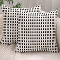 Black and White Throw Pillow Covers 18x18 Set of 2 Boho Decor by Tosleo