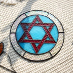 BOXCASA Jewish Stars Stained Glass Window Hanging Star of David Suncatcher - Image 3