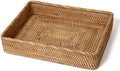 Large Rattan Serving Tray, Rectangle Wicker Storage Basket for Organizing by S310