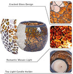 Rancco Glass Votive Candle Holder for Tealight, 6 Set Romantic Stained Mosaic Tealight Candle Holders, Handmade Cracked Aromatherapy Candle Lamp for Valentine, Party, Christmas Table Centerpiece Decor - Image 6