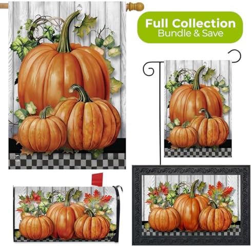 Briarwood Lane Fall Collection Country Pumpkins Four Piece For Fall Collection Includes - Garden Flag - House Flag - Doormat - Mailbox Cover - Image 3