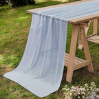 MDS Pack of 25 | Dusty Blue | 14ft Chiffon Table Runner 29x170 Inches Long Romantic Rustic Sheer Gauze Runner for Wedding Bridal Shower Birthday Banquets Engagement Spring Easter Boho Decorations by MDS