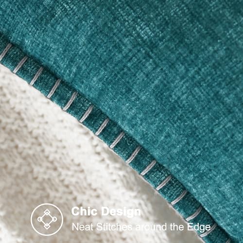 CaliTime Decorative Couch Throw Pillow Covers 24 X 24 Inches Teal - Image 3