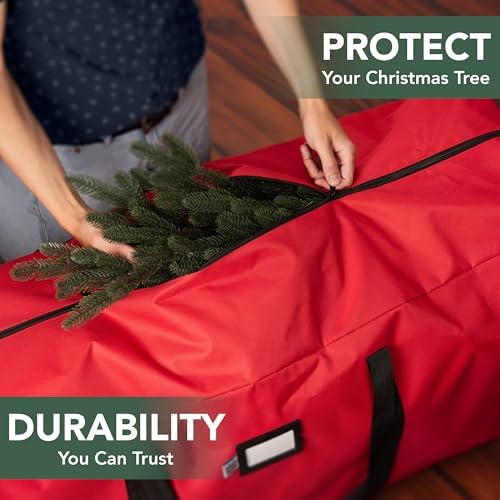 Holiday Cheer Christmas Tree Storage Bag Waterproof 7.5ft Red - Image 2