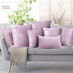 Nestl Throw Euro Pillow Covers, Cozy Velvet Decorative Pillow Covers 26 x 26 Inches, Soft Solid Couch Pillow Case for Sofa, Bed and Car, Set of 2 - Light Gray Lavender - Image 6