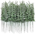 Fake Plants, 200Pcs Eucalyptus Stems Artificial Flowers, Fake Eucalyptus Leaves Stems, Plastic Grey Green Touch Leaf Branches for Home Office Flowers Bouquet Centerpiece Wedding Decoration by ScarFio