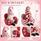 Wesiti 2 Pcs Valentine Gnome Figurines, 4.33 Inch Resin Decor for Tabletop - Image 3