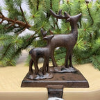 Chalily 3-D Double Deer Christmas Stocking Holder Cast Iron Hooks for Christmas Socks Easily Rest on a Mantel, Fireplace, or Book Shelf Heavy Duty & Durable Holiday Season Decor (Set of 2) - Image 5