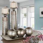 Creative Scents Dublin Silver Decorative Tray and Orbs Balls Set - Centerpiece Bowl with Balls for Dining room Table, Rustic Coffee Table Decor for Living Room Decor, Gift Boxed - Image 4