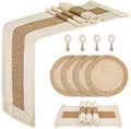 Placemats Set of 4 w/Charger Plates Table Mats Table Runner & Napkin Rings by Zology