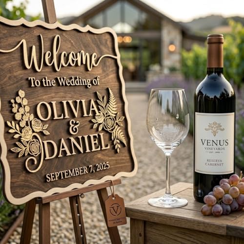 Personalized Enchanted Garden Wedding Welcome Sign - Custom 3D Wood Floral Ceremony Entrance & Reception Board for Fairytale, Whimsical or Secret Garden Venue - Multiple Sizes - Image 2