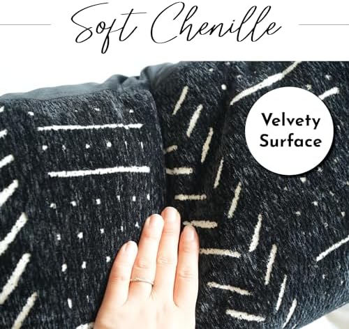 BlissBlush Black Decorative Throw Pillow Covers 18X18, Set of 2, Boho Farmhouse Cushion Cover, Cozy Soft Accent Pillowcase for Couch Sofa Bed Living Room Home Décor - Image 2