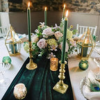 Luxurious Velvet Table Runner, 10ft Wedding Reception Decorations, 20x120inch Soft Velvet Fabric, Table Linen Overlay, Wedding Table Runners (Emerald Green, 20X120inch, 5pack) - Image 3