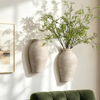 Vanselia Ceramic Wall Vase Home Decor Hanging Planters (2 Pack 11.8" Retro) - Image 3