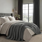 EVERGRACEHOME Chunky Chenille Knit Throw Blanket, 108x92, Charcoal Gray - Image 3