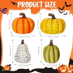 Wesiti 4 Pcs Fall Resin Pumpkin Figurine Large Tabletop Decor - Image 2
