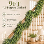 9ft Real Touch Artificial Christmas Cedar Garland for Mantle - Image 5