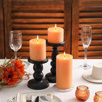 3x6 Inch Yellow Pillar Candles - Set of 3, Unscented, Large, Smokeless Dripless Candles for Dinner Table Decor, Home Rustic Decor, Fall Centerpieces - Image 6