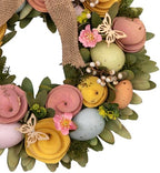 Northlight Shaved Wood Flowers Bunny Rabbit Silhouette Easter Wreath - 24" - Image 7