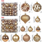 Christmas Tree Balls Ornaments Set, 48 Pcs Shatterproof Plastic Decorative Baubles Shiny Hanging Ball Ornaments for Xmas Tree Holiday Party Wedding Decoration, Champagne Gold - Image 2