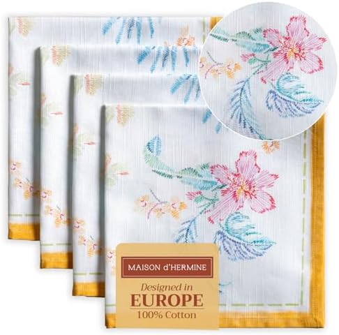 Maison d' Hermine Cloth Napkins Set of 4 Reusable 100% Cotton (20" x 20") by MaisondHermine