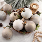 Yunlly 12 Pcs Neutral Christmas Ornament, Ivory Taupe Beige, 4'' - Image 4