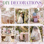 Irenare 6 Pcs 9.8ft Wildflower Tulle Table Runners, Multicolor - Image 4