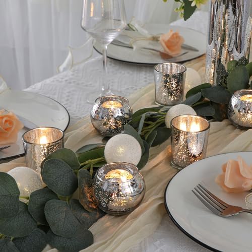 DEVI 48PCS Assorted Votive Candle Holders, Mercury Glass Candle Holder for Party,Wedding Centerpieces for Tables,Birthday Table Decor - Image 3