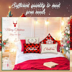 Newwiee 10 Piece Throw Pillows Covers Decorations Snowman Wreath Santa Claus Tree Red Buffalo Plaid Merry Christmas Pillow Covers for Couch Sofa(Plaid) - Image 3
