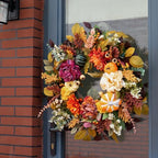 Fall Wreaths for Front Door Outside 24 Inch,Rustic Harvest Autumn Wreath - Image 6