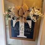 16'' Personalized Last Name Welcome Sign, Door Wreaths for Front Door Outside, Spring Wreath for Front Door Decor, Farmhouse New Home Gifts for Home (T) - Image 4