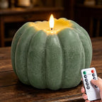 Fall Decorations for Home, Large Flameless Pumpkin Candle, Sage Green by ARIKJ