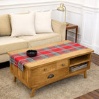 Solino Home 100% Linen Table Runner Red, Madras Holiday Plaid 14 x 48 in by SolinoHome