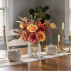Leftover Fake Fall Flowers in Vase,Fall Flower Arrangements,Floral Arrangement,Table Decor,Centerpieces for Tables,Kitchen Decor,Coffee Table Decor - Image 5