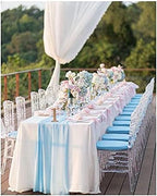 10 Pieces 10Ft Chiffon Table Runners Blue Sheer Rustic Wedding Table Runner Elegant Bridal Party Decorations 27x120 Inches - Image 2