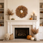 24 Inch Artificial Fall Wreath for Front Door, Autumn Olive Branch Wreathh - Image 5