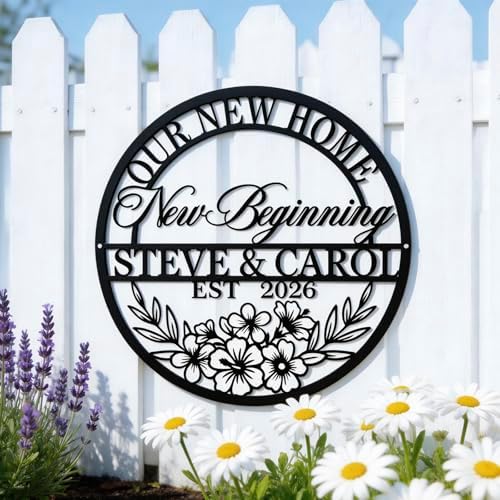 Personalized Home Sweet Home Metal Sign, Custom Name Housewarming Gifts for Couples, New Home Wall Decor, First Home Gift for Men Women, Indoor Outdoor Wall Art for Living Room,Porch,Bedroom (Style 8) - Image 5