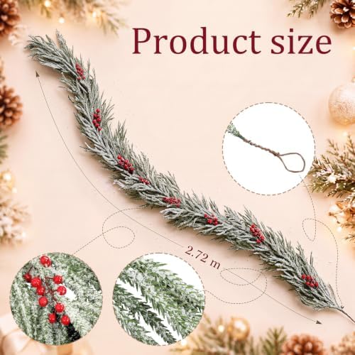 Thiccywoov 9ft Norfolk Pine Christmas Garland Decoration for Mantel - Image 2