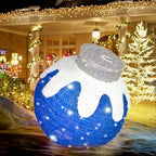 Outdoor Christmas Ornaments, Lighted Pop-Up Holiday Ball Decoration with 80 LED Lights, 8 Light Functions, Lighted Collapsible Christmas Outdoor Decorations for Yard, Patio, Home by TNGAN