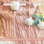 Cheesecloth Table Runner 10FT 12Pcs Dusty Pink Boho Gauze Sheer Runners - Image 5