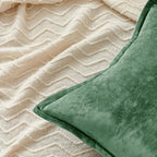 Luxurious Velvet Throw Pillow Covers 20x20 Set of 2 Decorative Pillow Covers Solid Square Cushion Case for Sofa Couch Bedroom Farmhouse, Green - Image 6