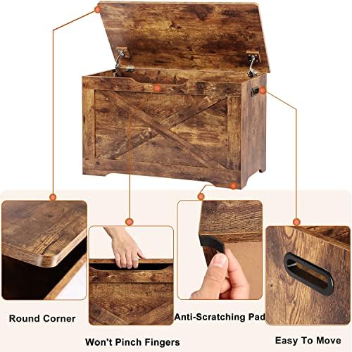 Timberer 31.5" Storage Chest, Wooden Storage Bench, Entryway Shoes Bench - Image 5