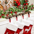 Zhengmy 12 Pcs Dark Wood Christmas Stocking Hangers for Mantel - Image 2