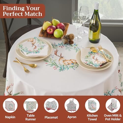 Maison d' Hermine Table Cloth Round Table Reusable 100% Cotton 69" Diameter - Image 4